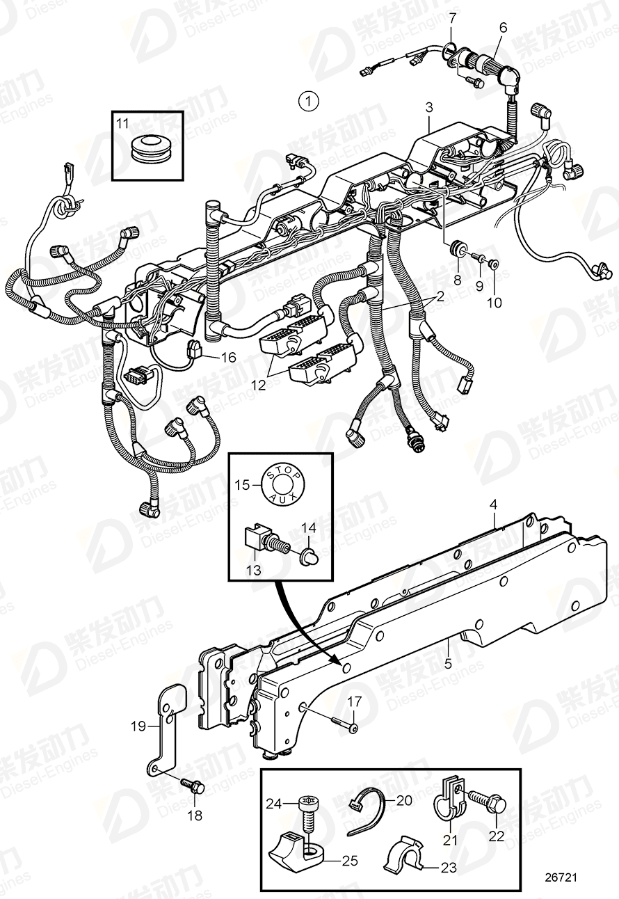 VOLVO Cable harness 21644931 Drawing VOLVO Cable harness 21644931 Drawing